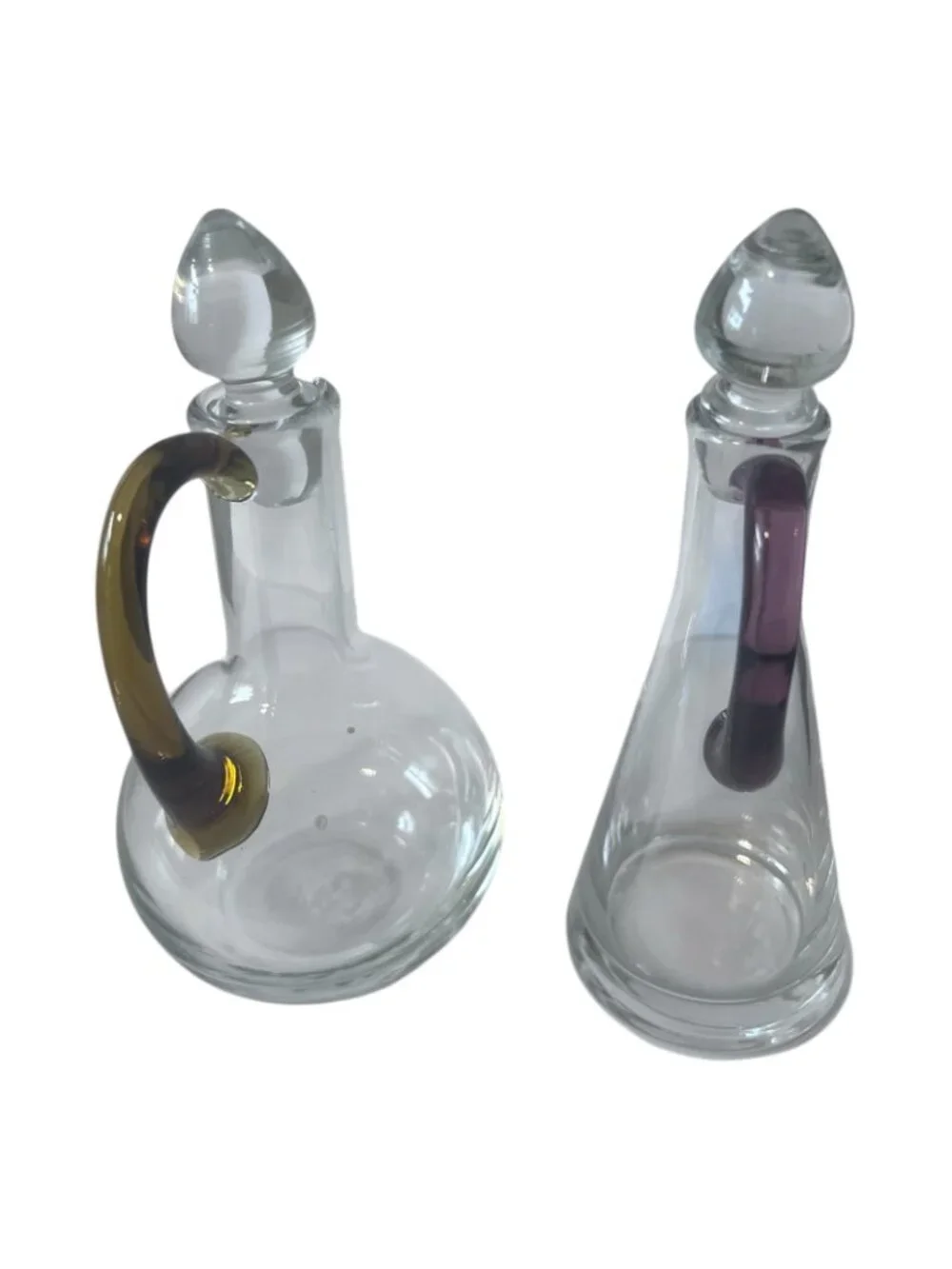 Pier 1 Imports Glass Oil and Vinegar Cruet Set With Stoppers Boxed